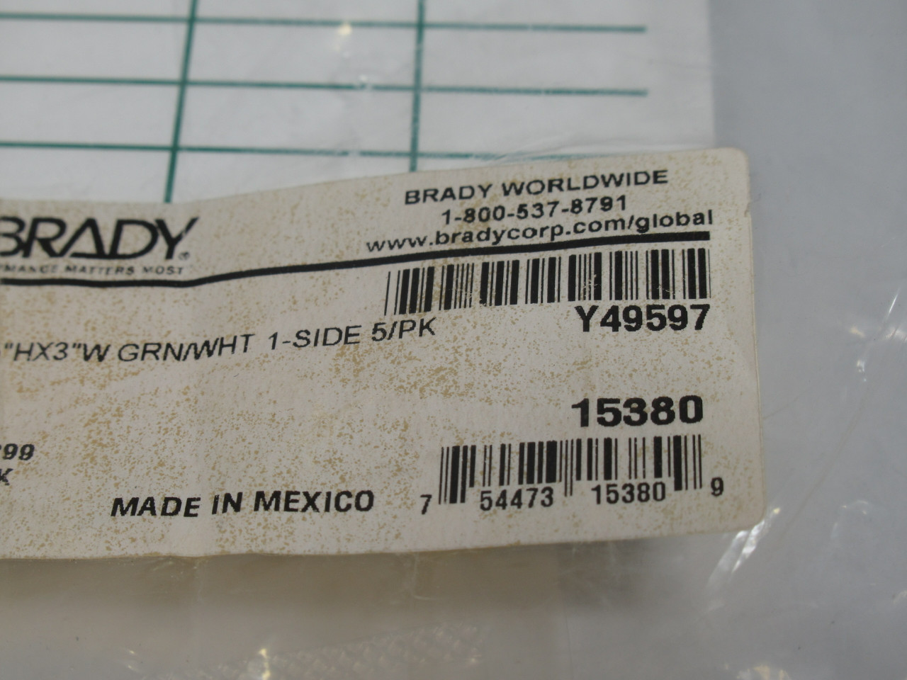 Brady 15380 Eye Wash Station Inspection Tags 5-Pack C/W 7" Ties ! NWB !
