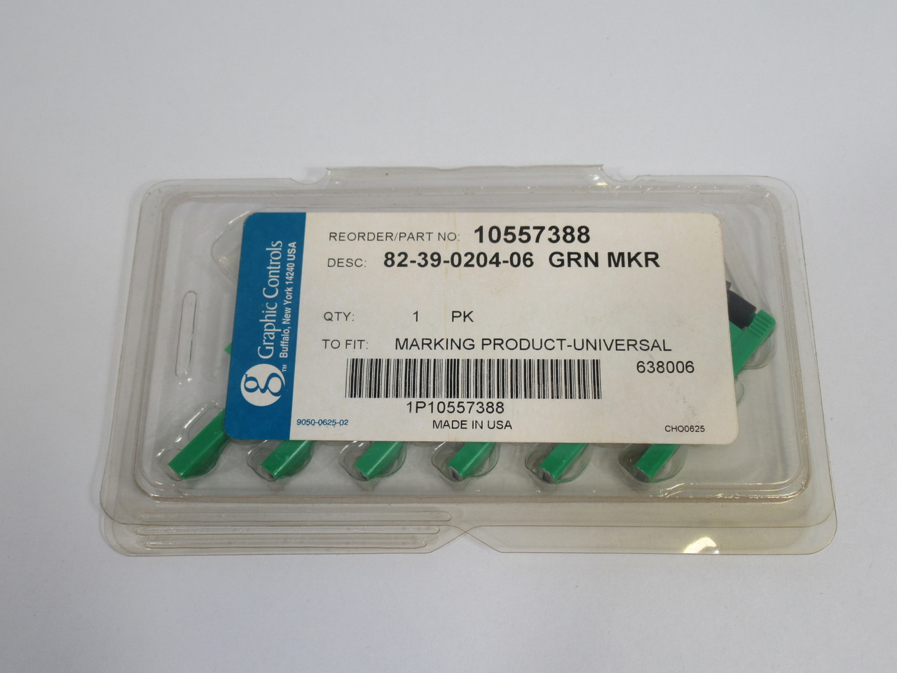 Graphic Controls 82-39-0204-06 Chart Recorder Pen Green 6-Pack 10557388 ! NEW !