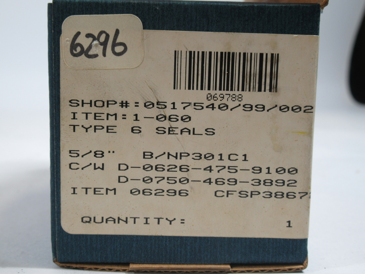 John Crane B/NP301C1 5/8" Type 6 Seal ! NEW !