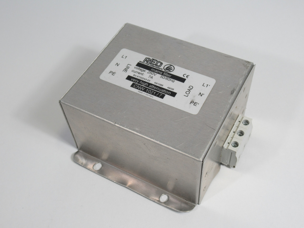 REO CNW-1021/7 Mains Filter 250V 50/60Hz 7A V. High Attenuation *CosDmg* USED