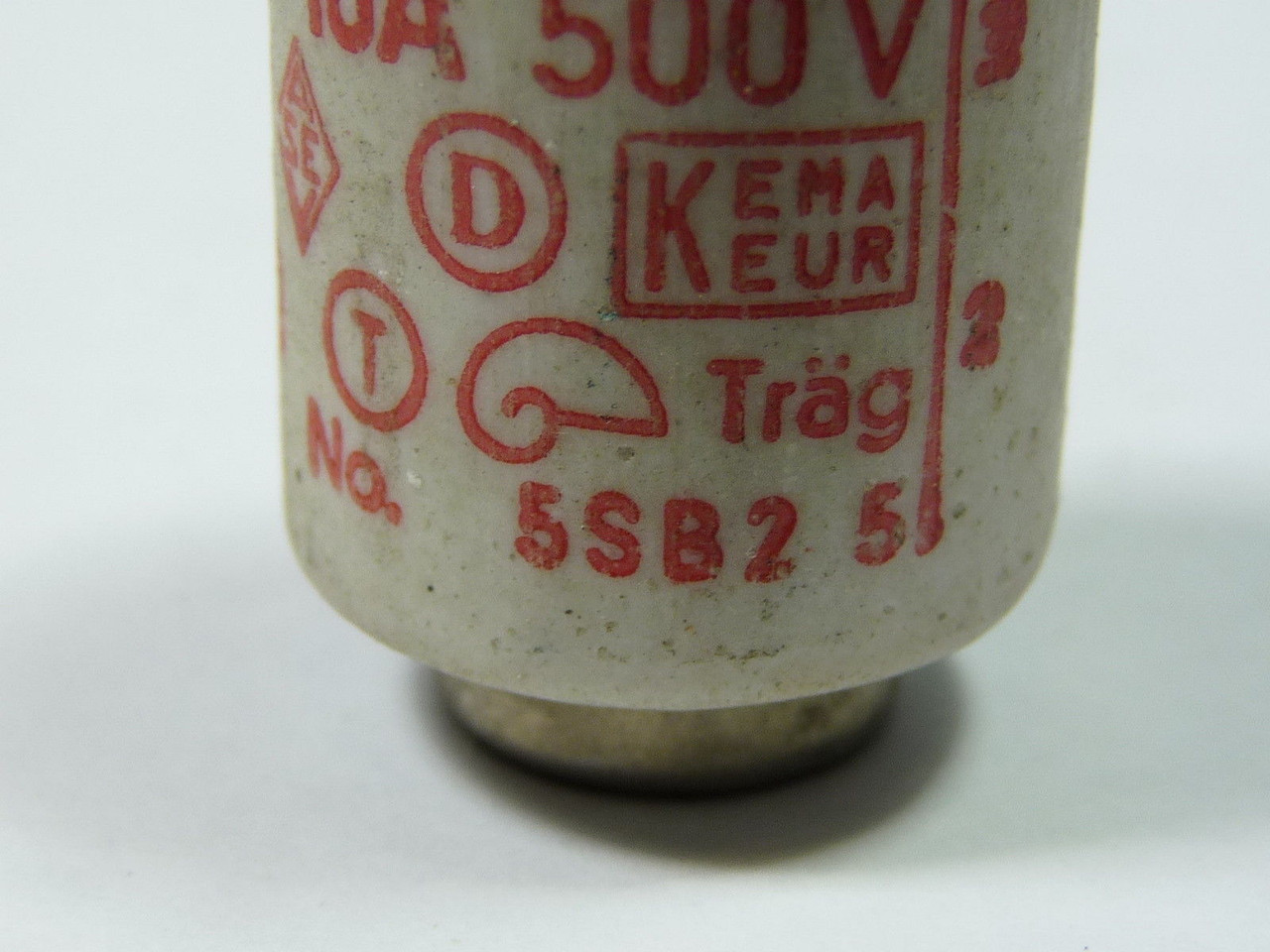 Siemens 5SB2-5 Diazed Ceramic Bottle Fuse 10A 500V USED