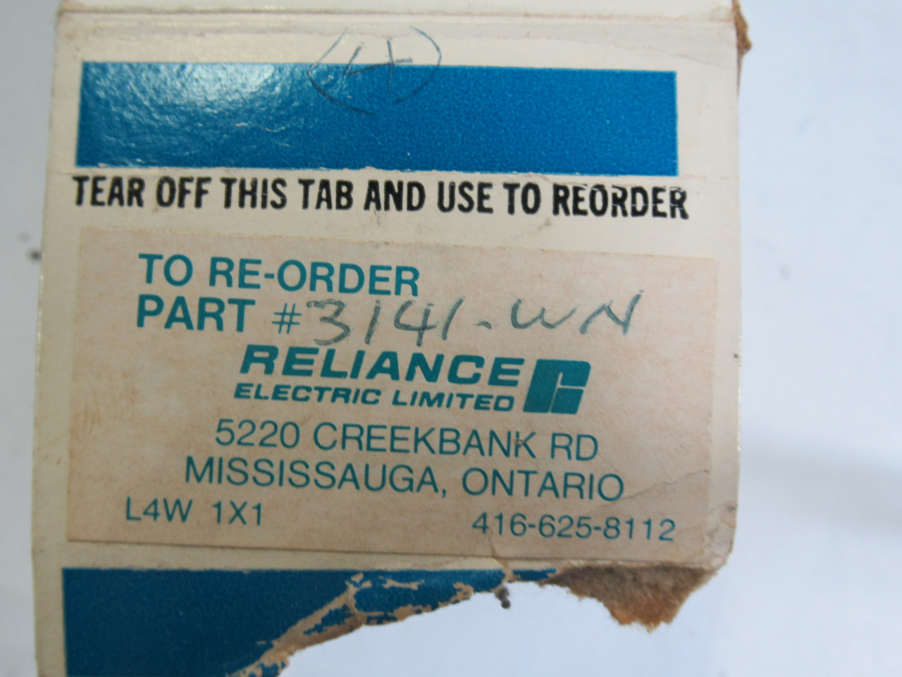 Reliance 3141-WN Carbon Motor Brush Lot of 3 Damaged Box NEW