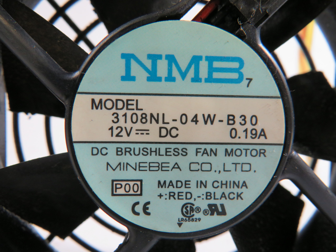 Minebea 3108NL-04W-B30 DC Brushless Fan Motor 12VDC 0.19A USED