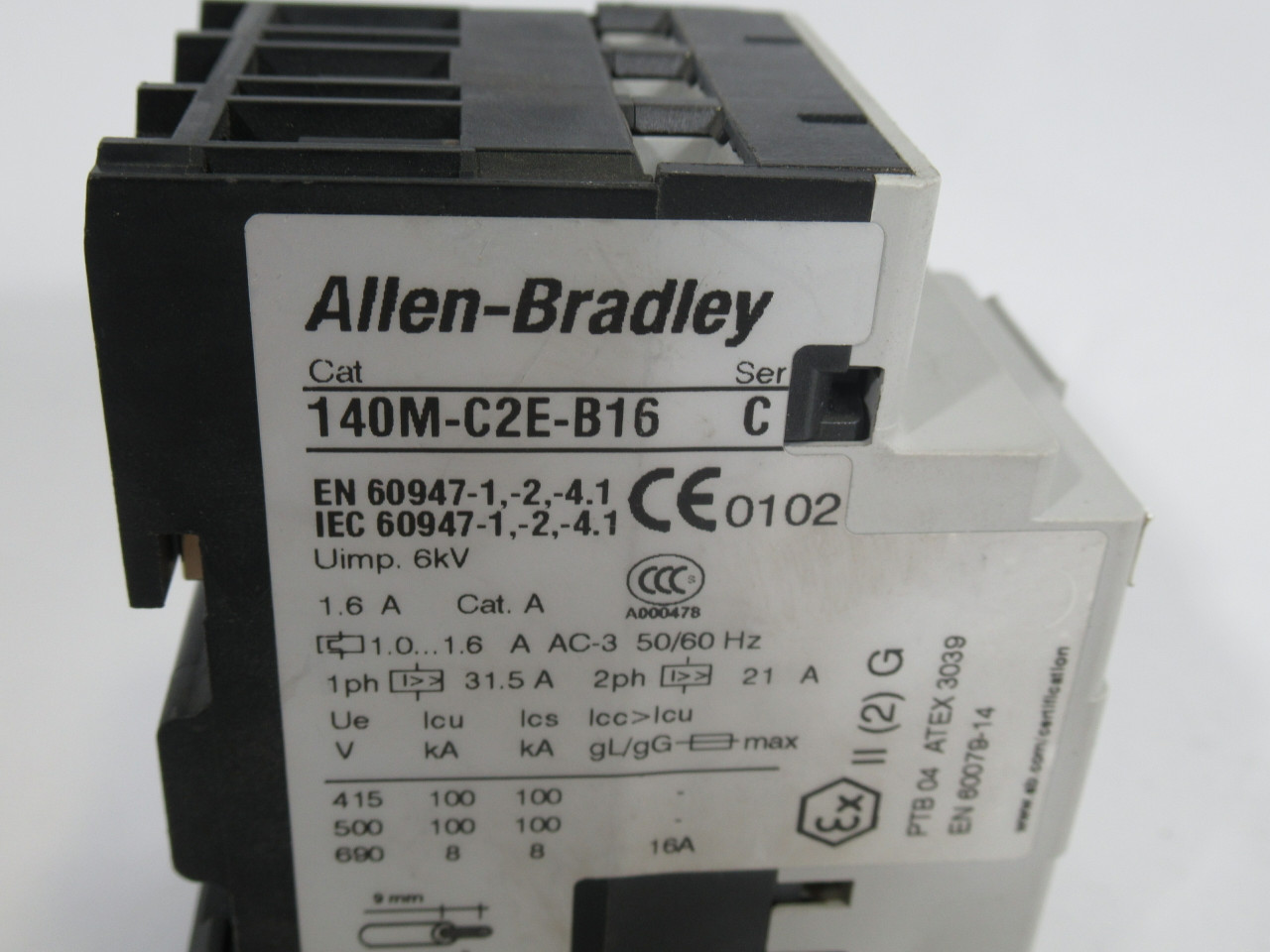 Allen-Bradley 140M-C2E-B16 Old Style Circuit Breaker *No Contact Plate* USED