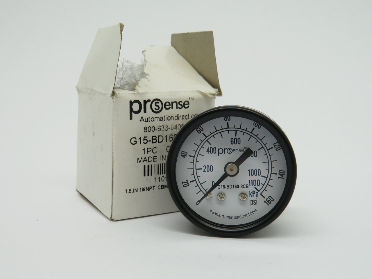 ProSense G15-BD160-8CB Dry Pressure Gauge 0-160psi 1.5" Diam 1/8"NPT CBM ! NEW !