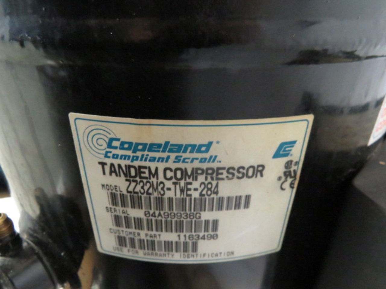 Copeland Scroll ZZ32M3-TWE-284 Dual Tandem Compressor 3PH 575V ! AS IS !