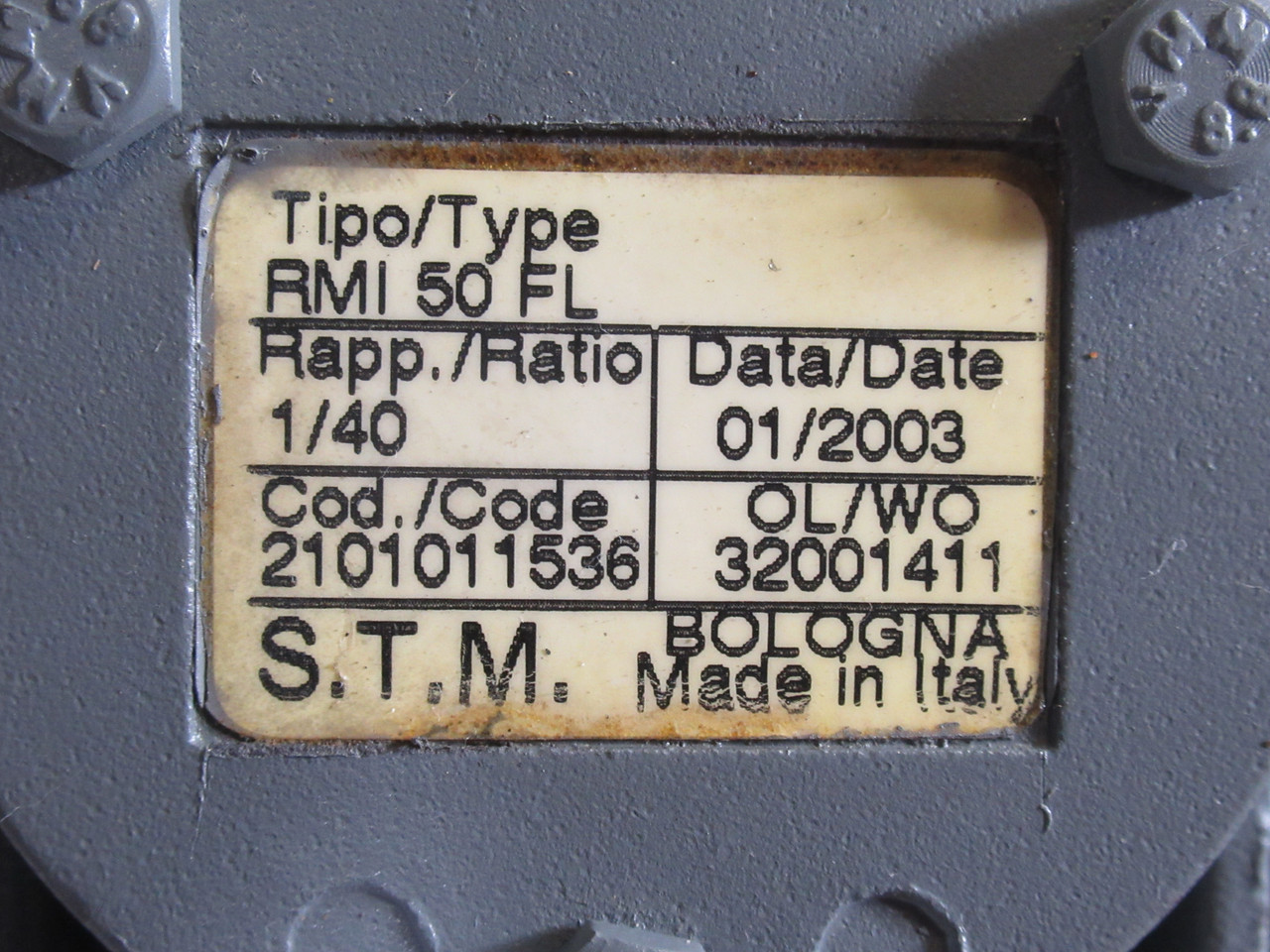 STM RMI-50-FL Worm Gear Reducer 1:40 Ratio USED