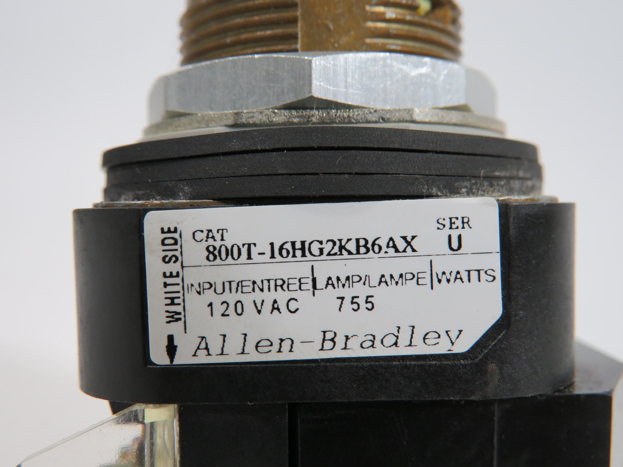 Allen-Bradley 800T-16HG2KB6AX Illuminated Selector Switch 'Missing Knob' USED