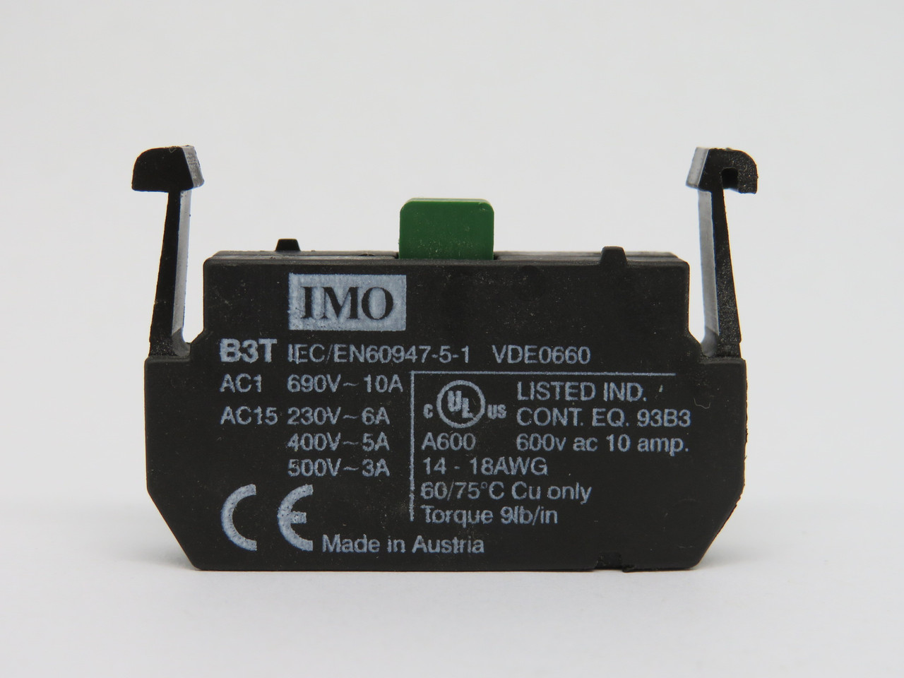 IMO B3T10 Contact Block 1NO 500/690V USED