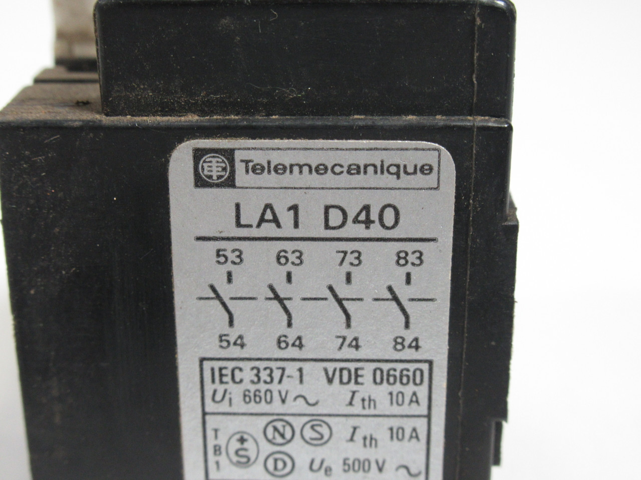 Telemecanique LA1-D40 Auxiliary Contact Block 4NO 660V 10A USED
