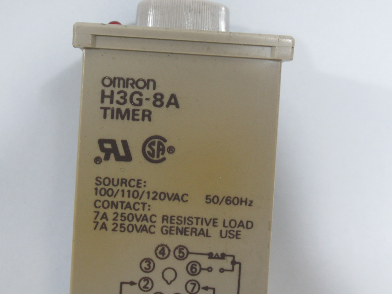 Omron H3G-8A Timer Solid State 1-60Sec. 3-60mins. 3hrs 100/110/240VAC USED