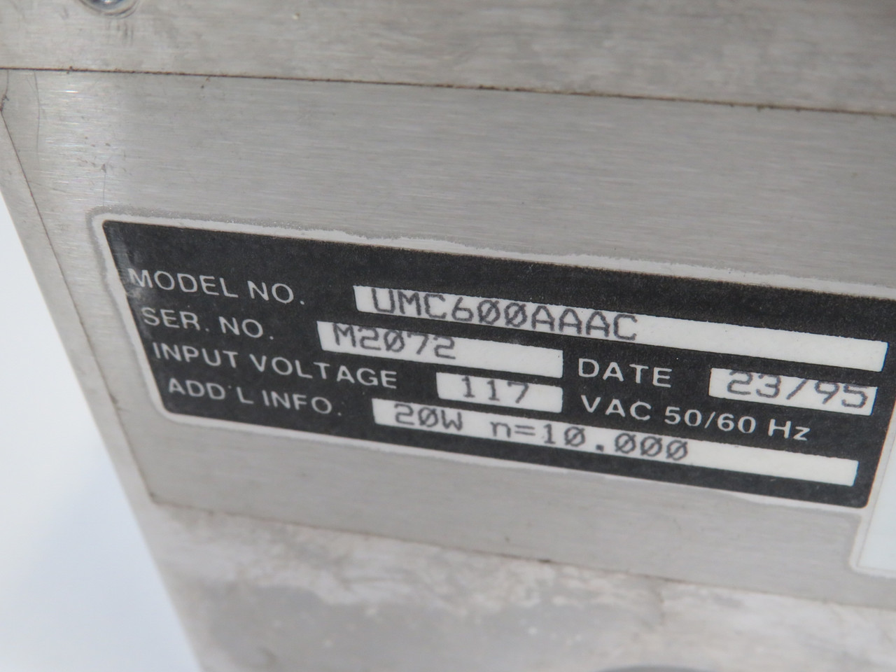 Generic UMC600AAAC Ser M2072 Weight Indicator SHELF WEAR/Missing Hardware USED