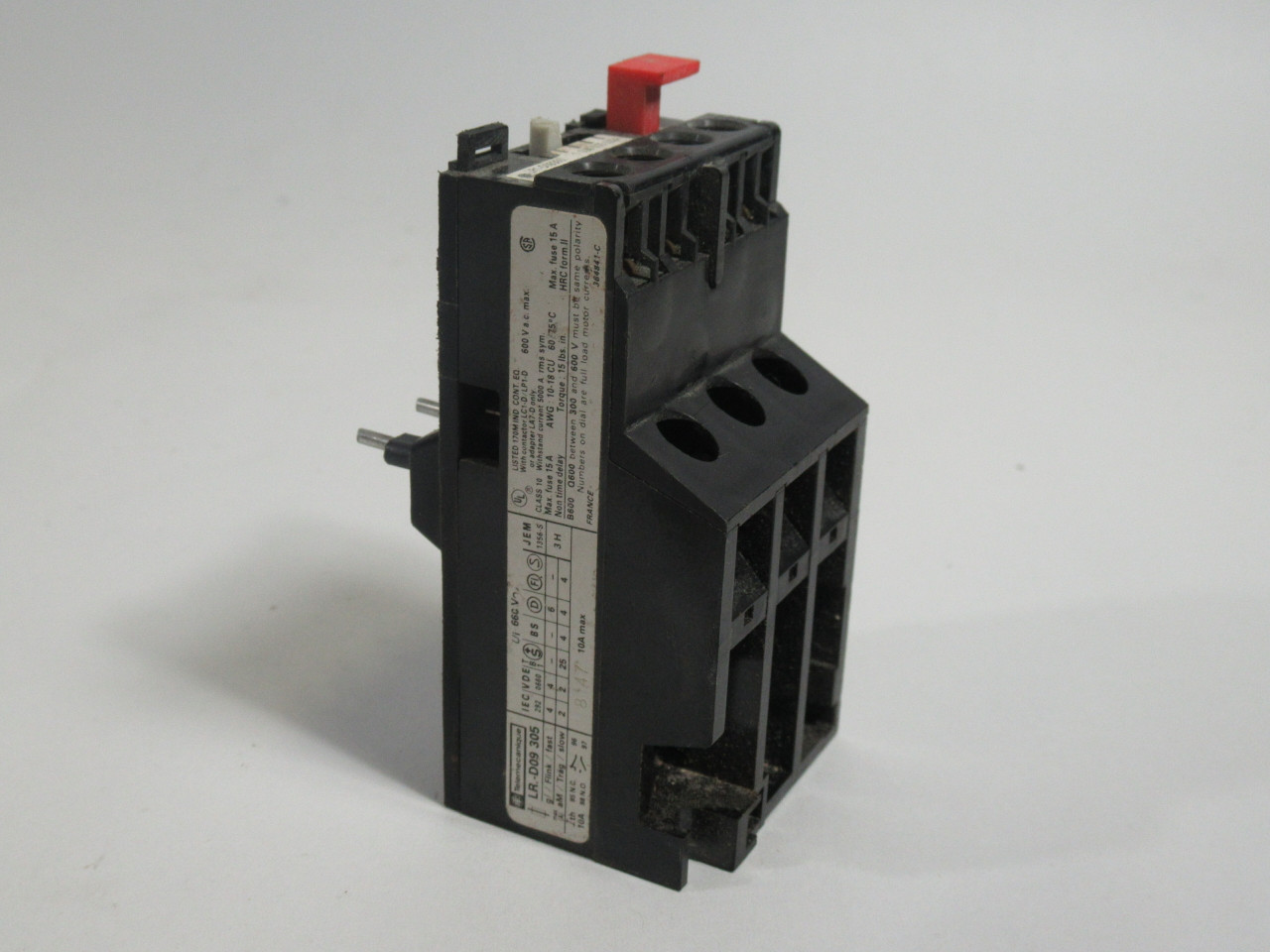 Telemecanique LR1-D09305-A65 Thermal Overload Relay 0.63-1A 600VAC USED