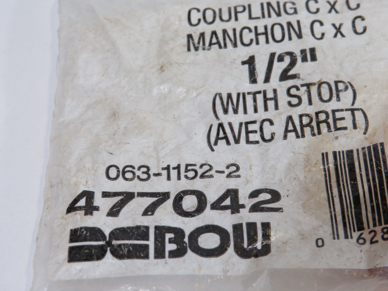 Bow 063-1152-2 Copper Coupling with Stop 1/2" ! NWB !