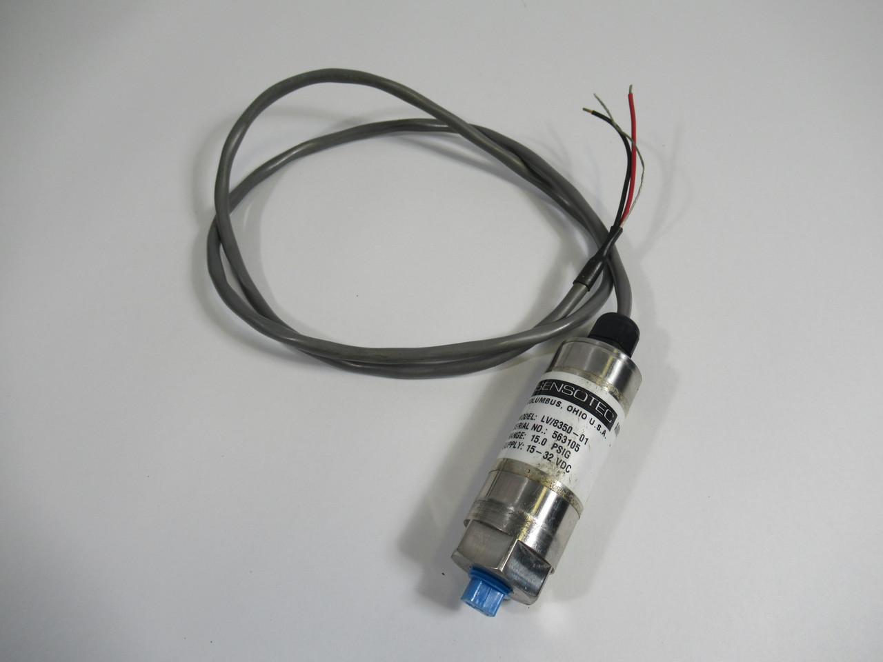 Sensotec LV/8350-01 Pressure Transducer 15.0PSIG 15-32VDC USED