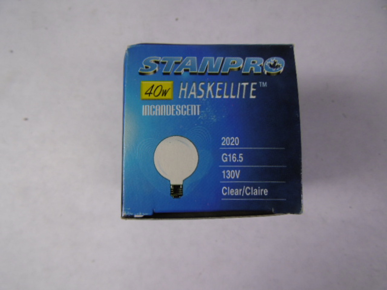 Stanpro 2020/G16.5 Clear Incandescent Bulb 40 Watt 130 Volt G16.5 ! NEW !