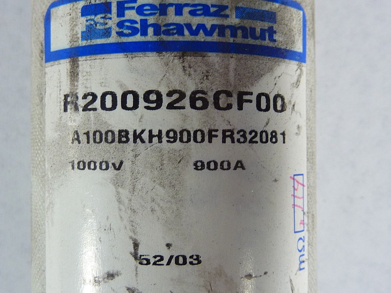 Ferraz Shawmut R200926CF00 Fuse 900A 1000V USED