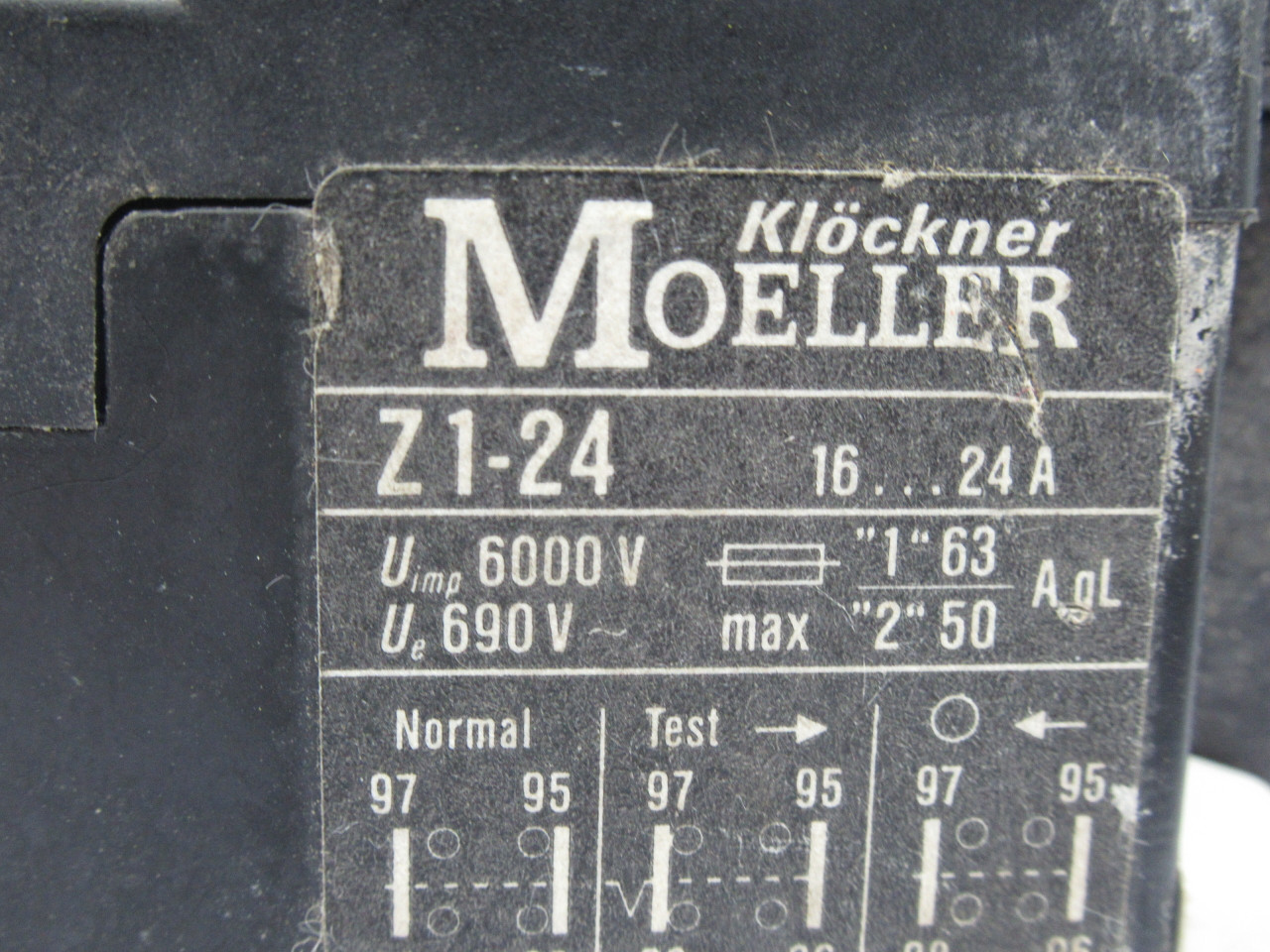 Klockner-Moeller Z1-24 Thermal Overload Relay 16-24A 690V USED