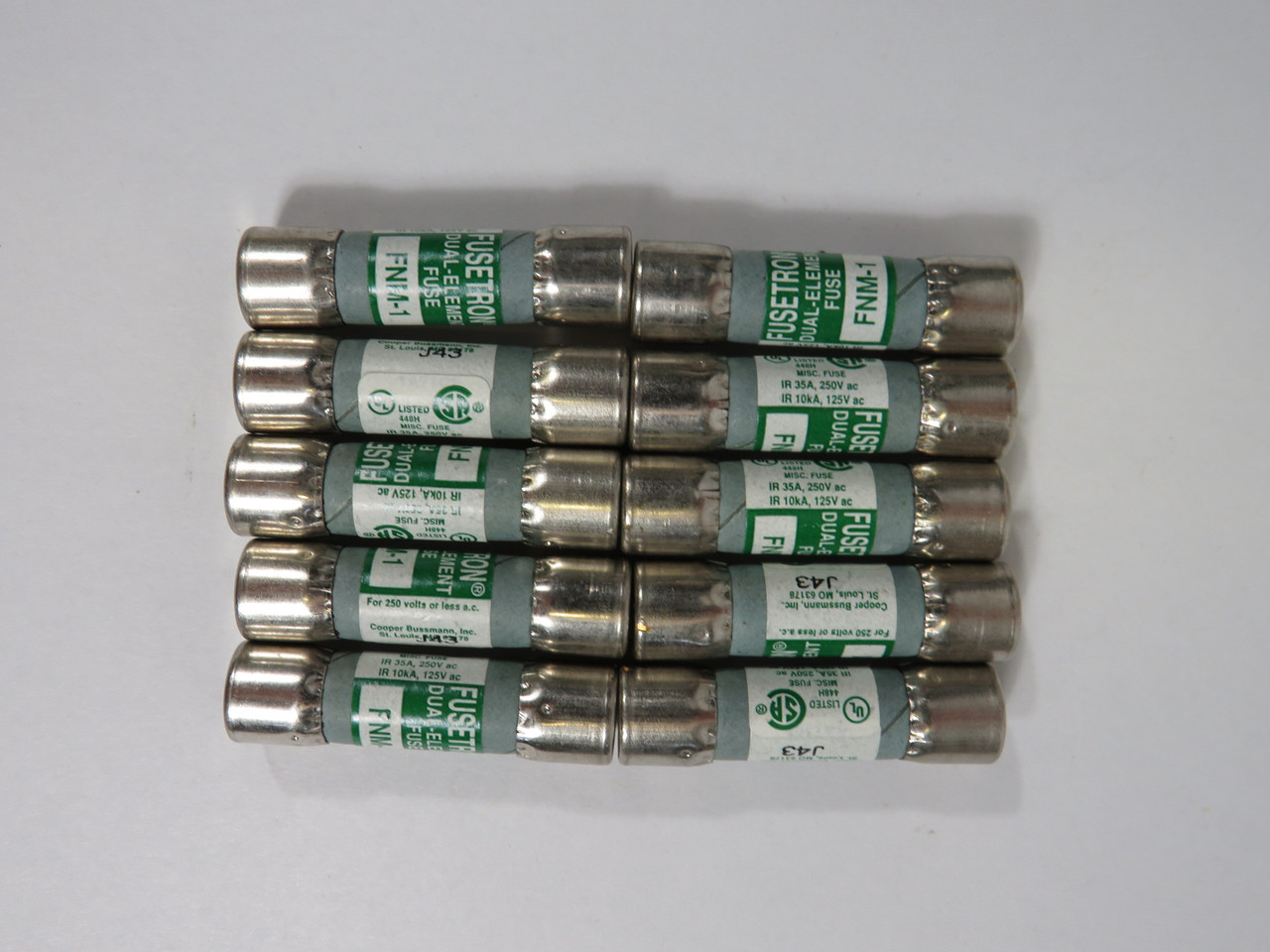 Fusetron FNM-1 Dual Element Fuse 1A 250VAC 10-Pk ! NEW !