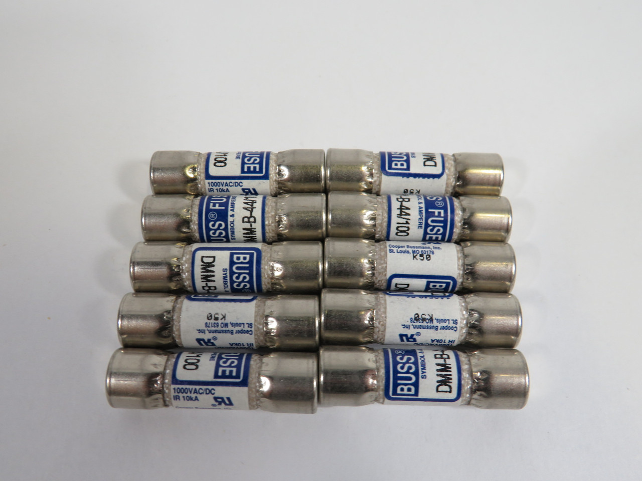 Cooper Bussmann DMM-8-44/100 Fast Acting Fuse 440mA 1000VAC 10-Pk USED