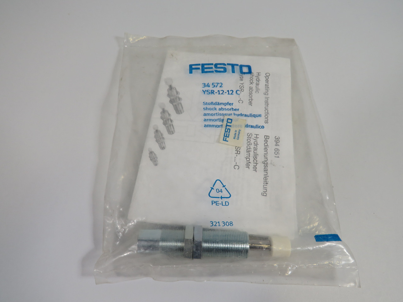 Festo 34572 YSR-12-12-C Pneumatic Shock Absorber 12mm Bore 12mm Stroke ! NWB !