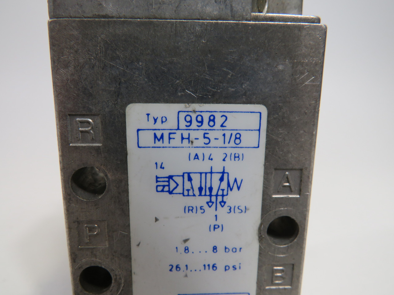 Festo 9982 MFH-5-1/8 5/2-Way Solenoid Valve G1/8" Ports 26.1-116psi USED