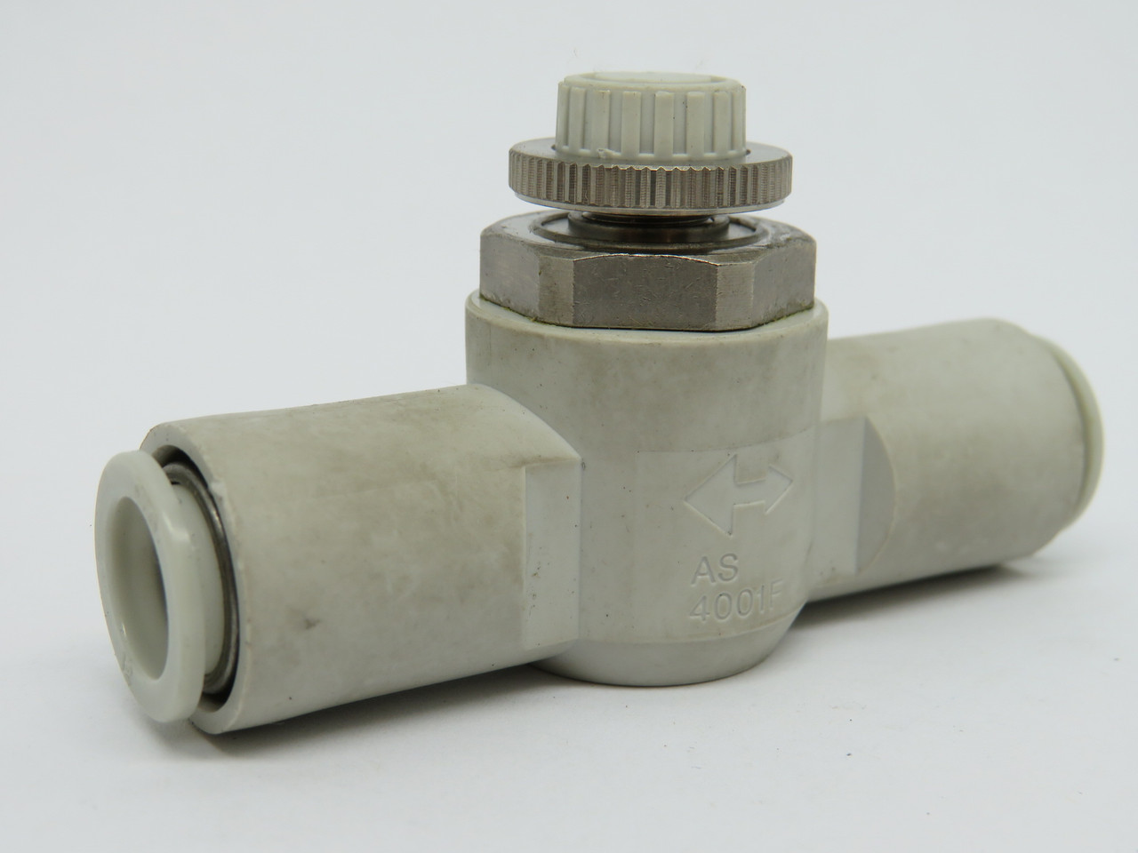 SMC AS4001F-12 Flow Control Valve w/ Fitting 12mm Tube OD USED