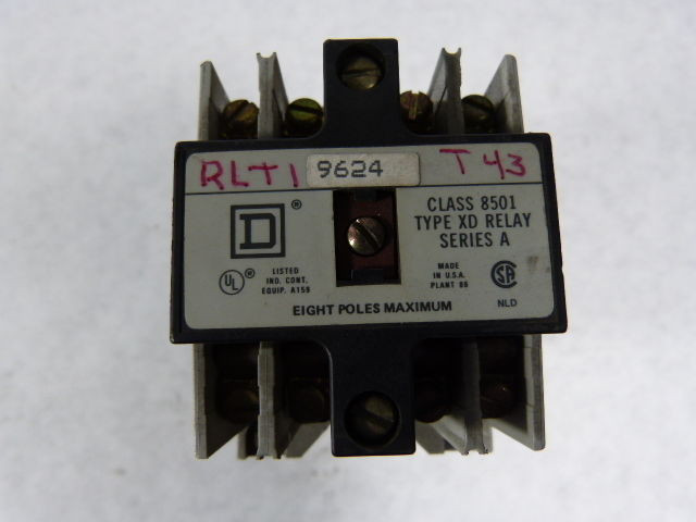 Square D XDO-40 Form 9624 4 Pole Relay 230/250VDC USED
