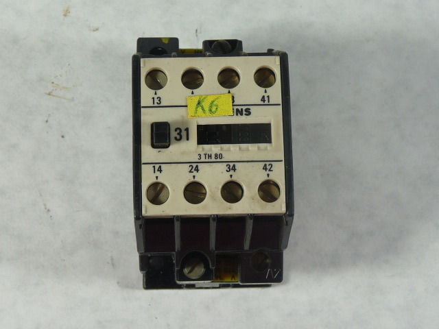 Siemens 3TH8016-0A Control Relay 110V/50Hz 132V/60Hz 16A 3NO 1NC  USED