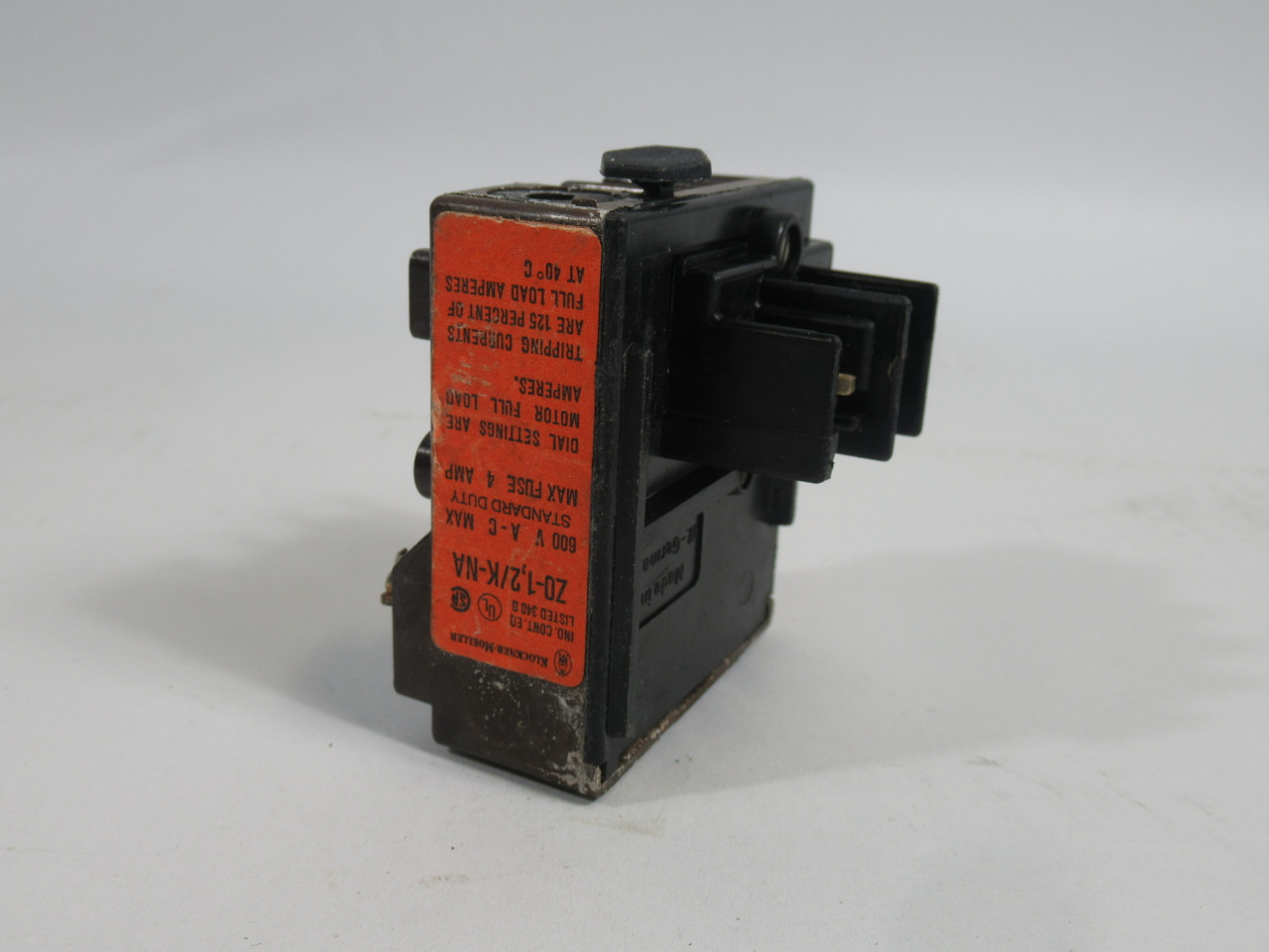 Klockner-Moeller Z0-1.2/K-NA Overload Relay 0.6-1.2A 600VAC USED