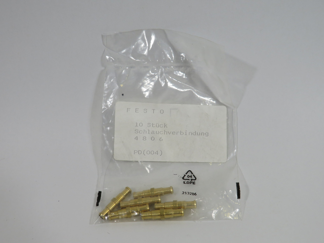 Festo 4806 RTU-PK-4/4 Barbed Connector 6mm Tube OD 6-Pack ! NWB !