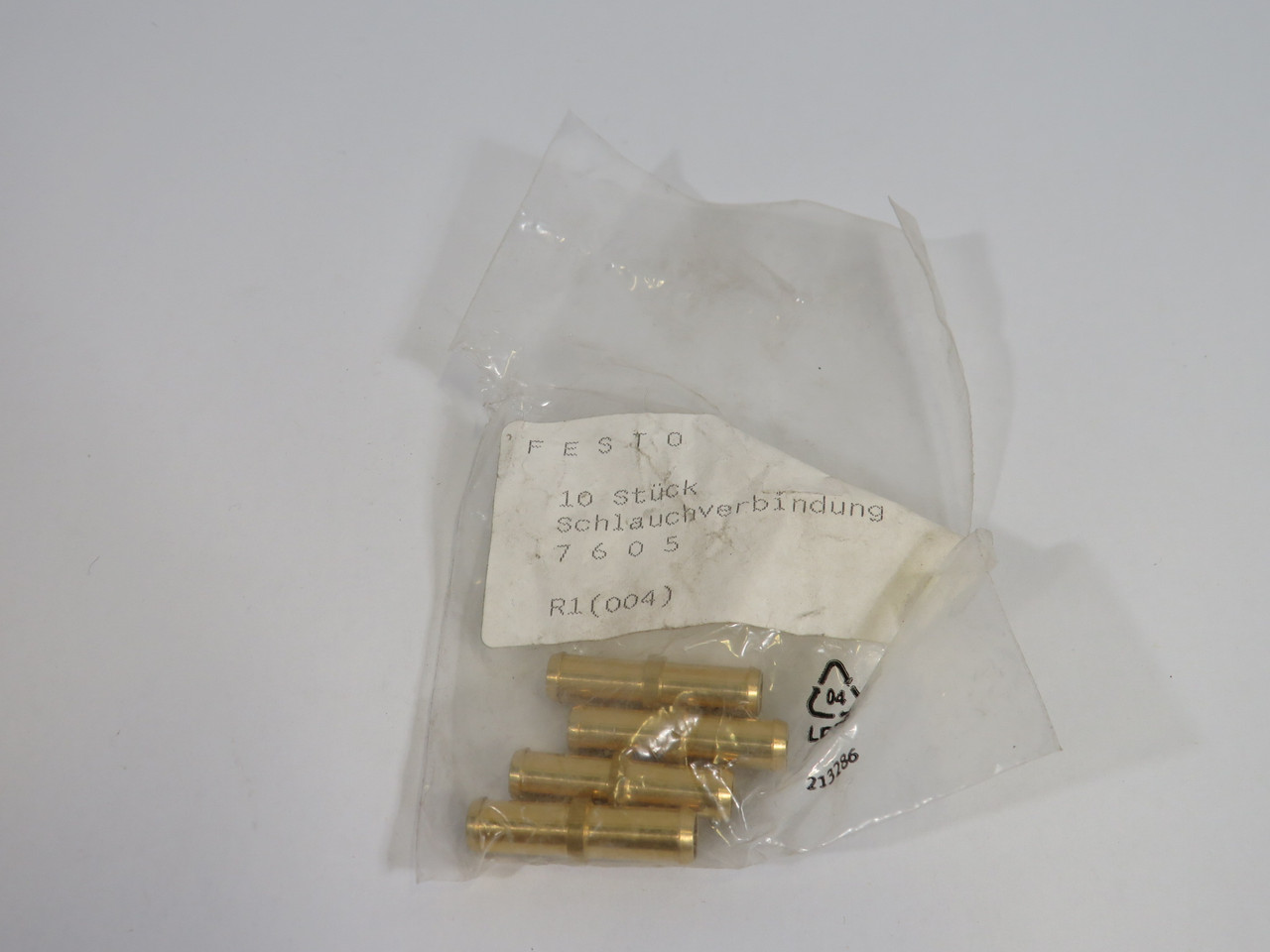 Festo 7605 RTU-PK-6/6 Barbed Connector 8mm Tube OD 4-Pack ! NWB !