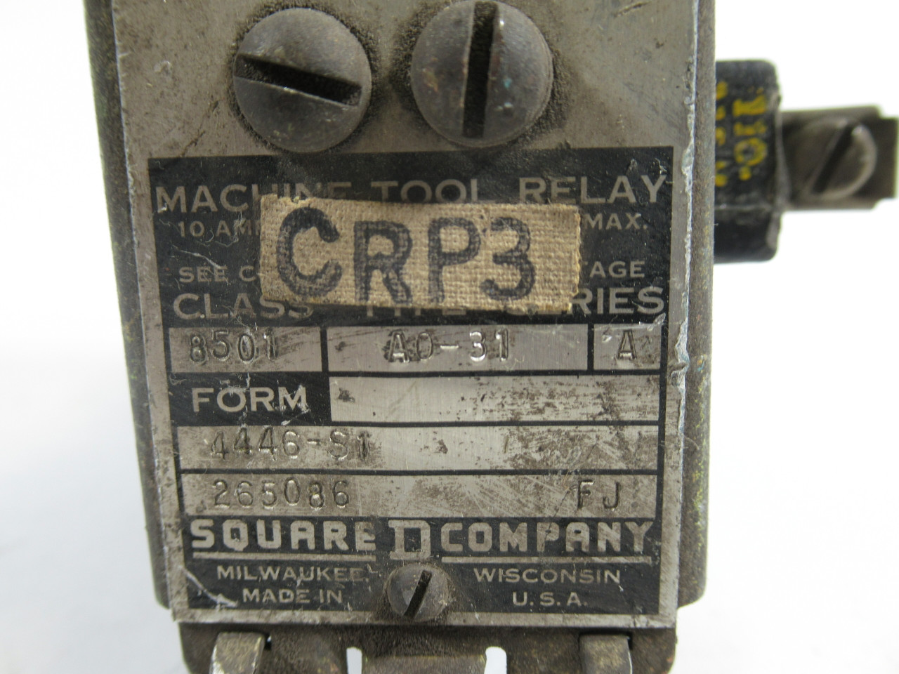 Square D 8501 AO-31 Coil Relay 10A Coil 110/115V 60Hz USED