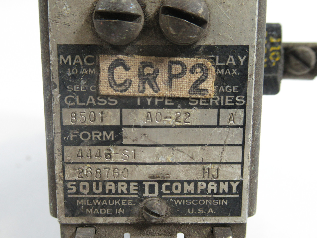 Square D 8501 AO-22 Coil Relay 10A 110/115V 60Hz USED