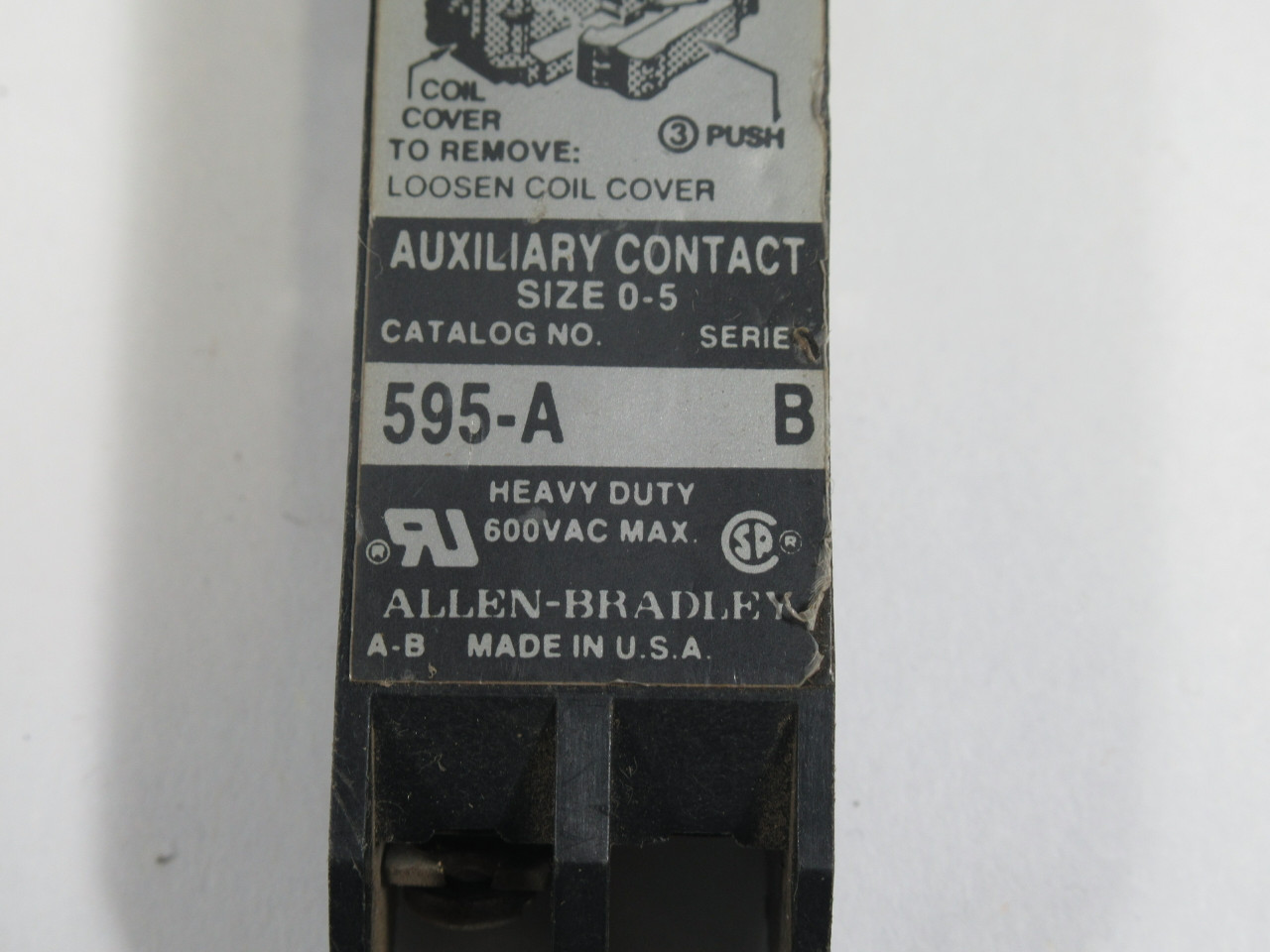 Allen-Bradley 595-A Auxiliary Contact Series B Size 0-5 USED