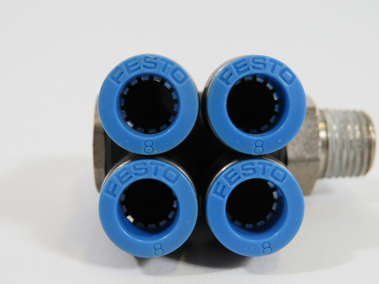 Festo 153235 QSLV4-1/4-8 Multiple Distributor R1/4" Thread 8mm Tube OD USED