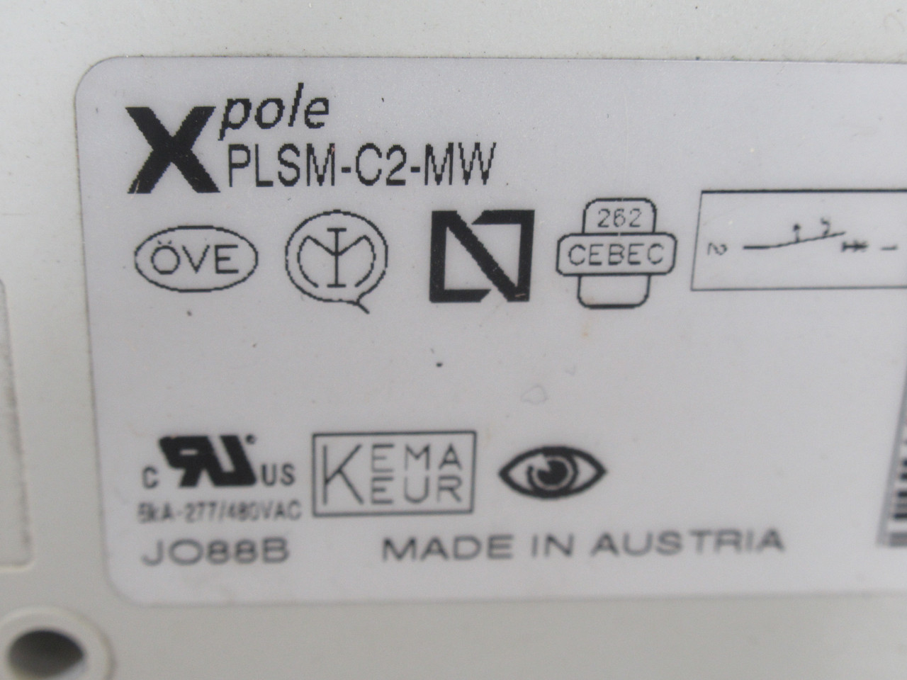 Moeller PLSM-C2-MW Circuit Breaker 2A 230/400V 1P USED