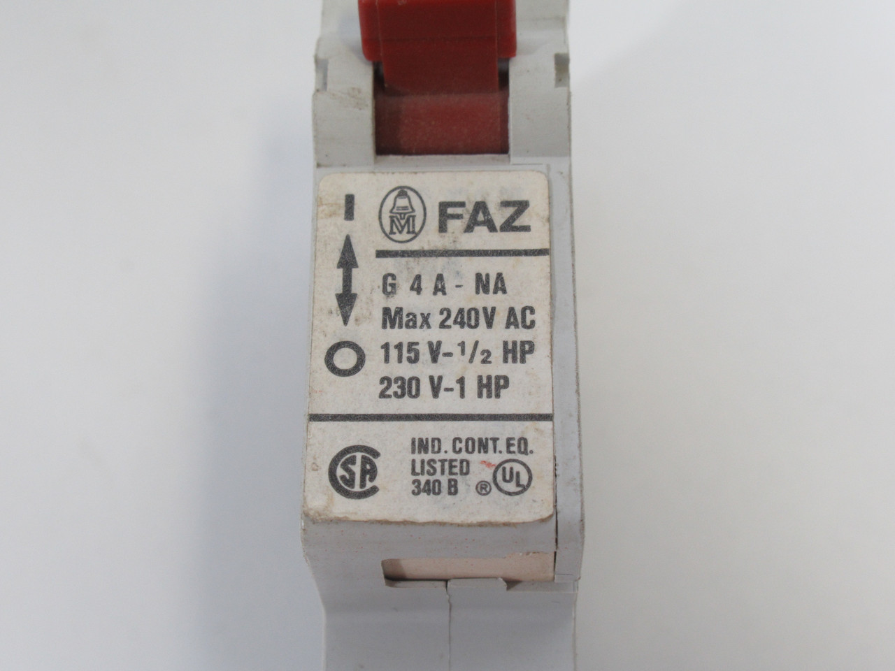 Faz FAZ-G4A-NA Circuit Breaker 4A 240VAC 1P USED