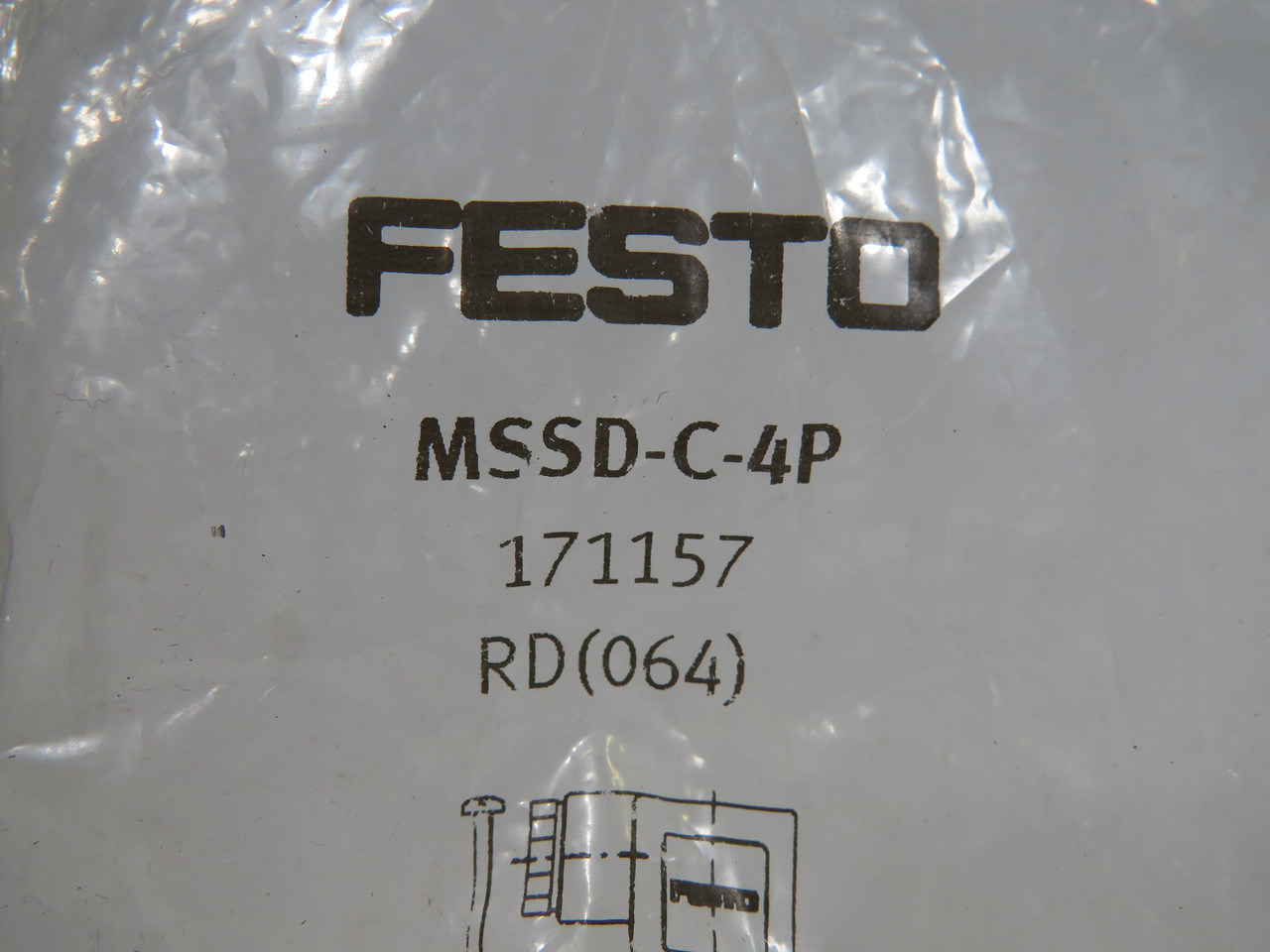 Festo 171157 MSSD-C-4P Plug Socket 3-Pin 6-8mm Cable Diameter  NWB