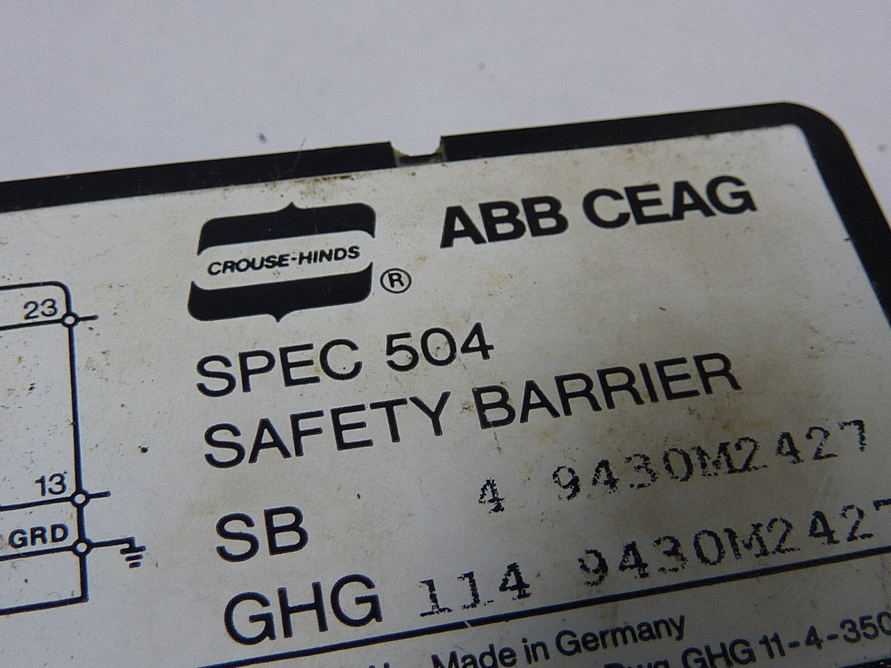 Crouse-Hinds SPEC-504 Safety Barrier 250V USED