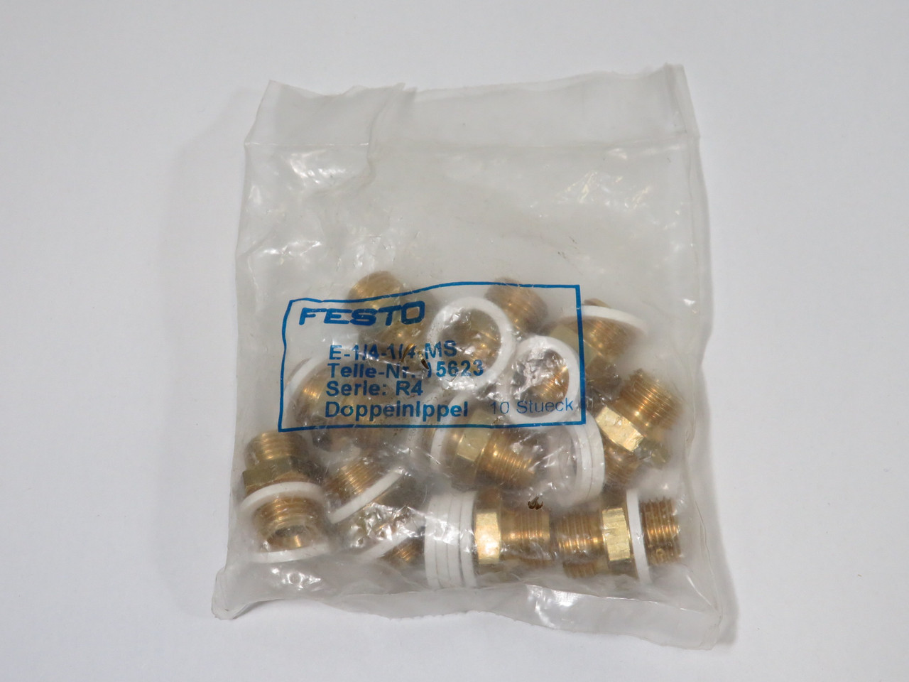 Festo 15623 E-1/4-1/4-MS Double Nipple G1/4" Thread 10-Pack ! NWB !
