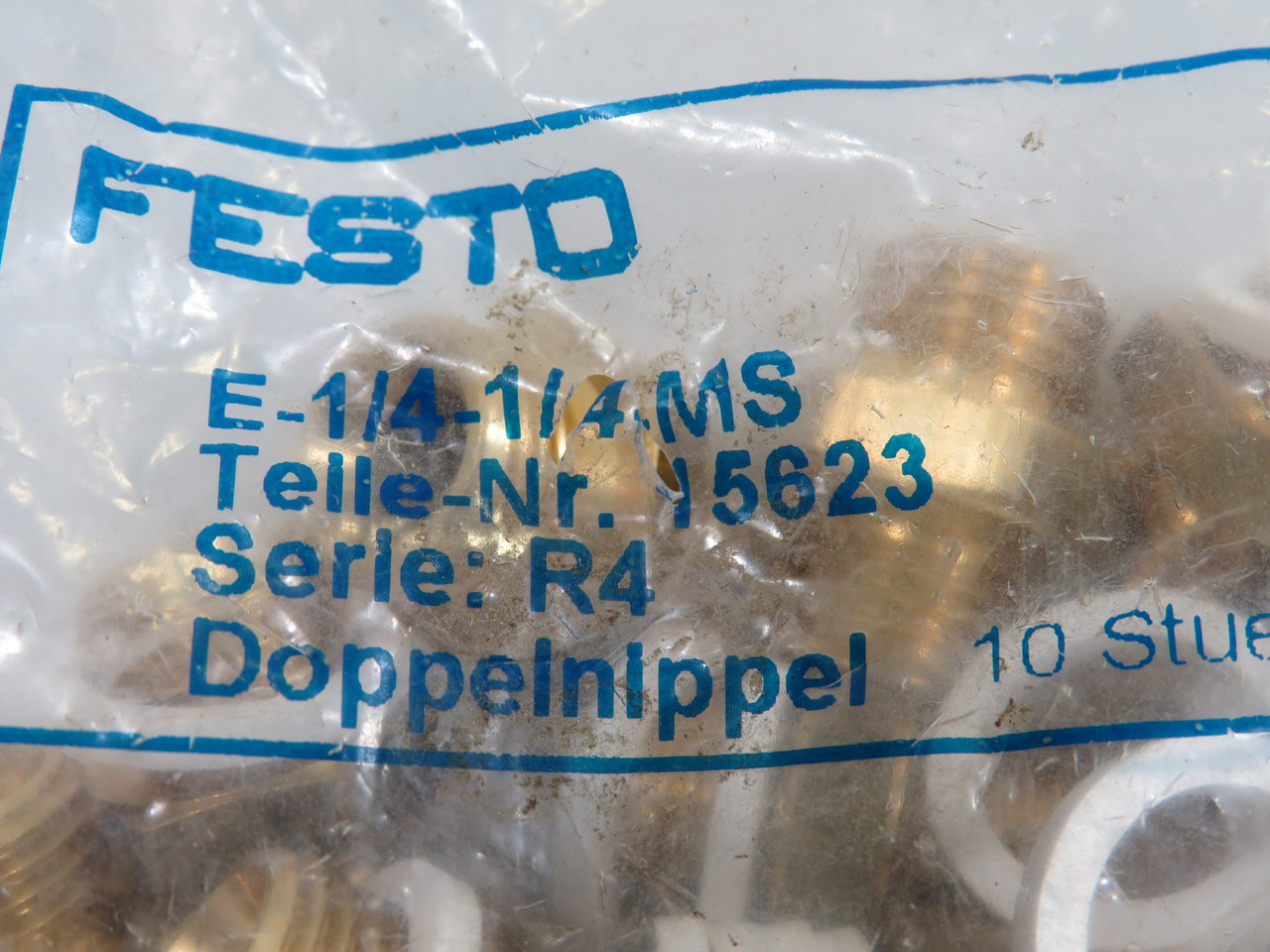 Festo 15623 E-1/4-1/4-MS Double Nipple G1/4" Thread 10-Pack ! NWB !