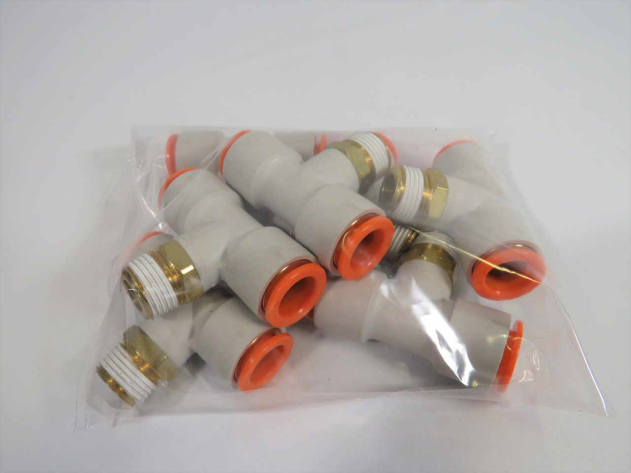 SMC KQ2T11-36S Push-In Male Branch Tee Fitting 3/8" NPT x 3/8" Tube 7-Pk ! NOP !