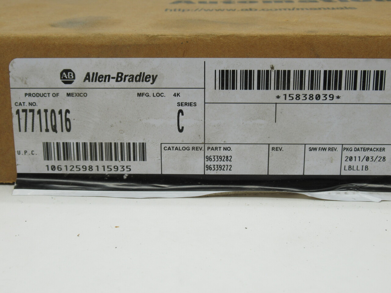 Allen-Bradley 1771-IQ16 Series C Isolated DC Input Module 24VDC NEW