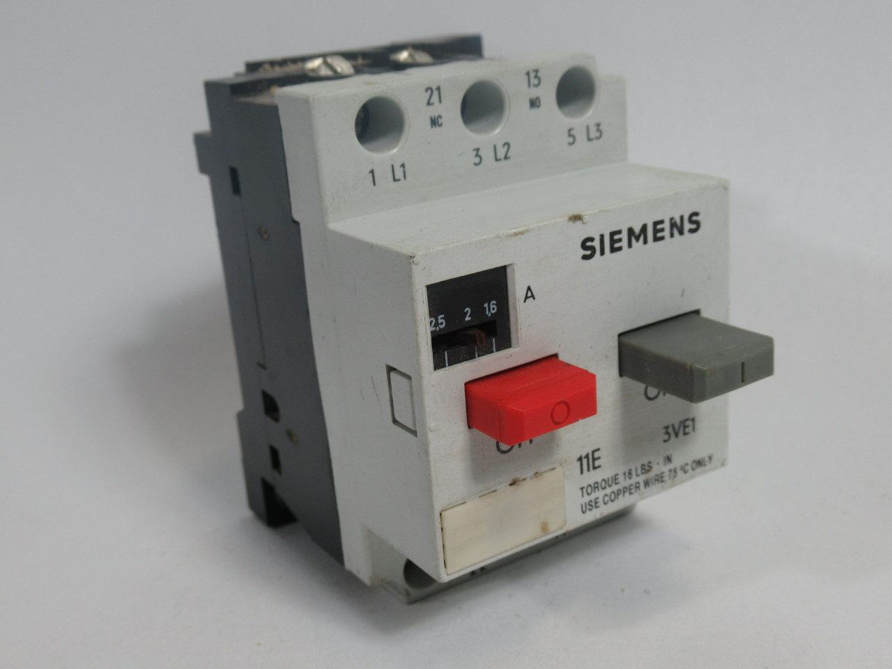 Siemens 3VE1015-2HU00 Manual Motor Starter 1.6-2.5A USED