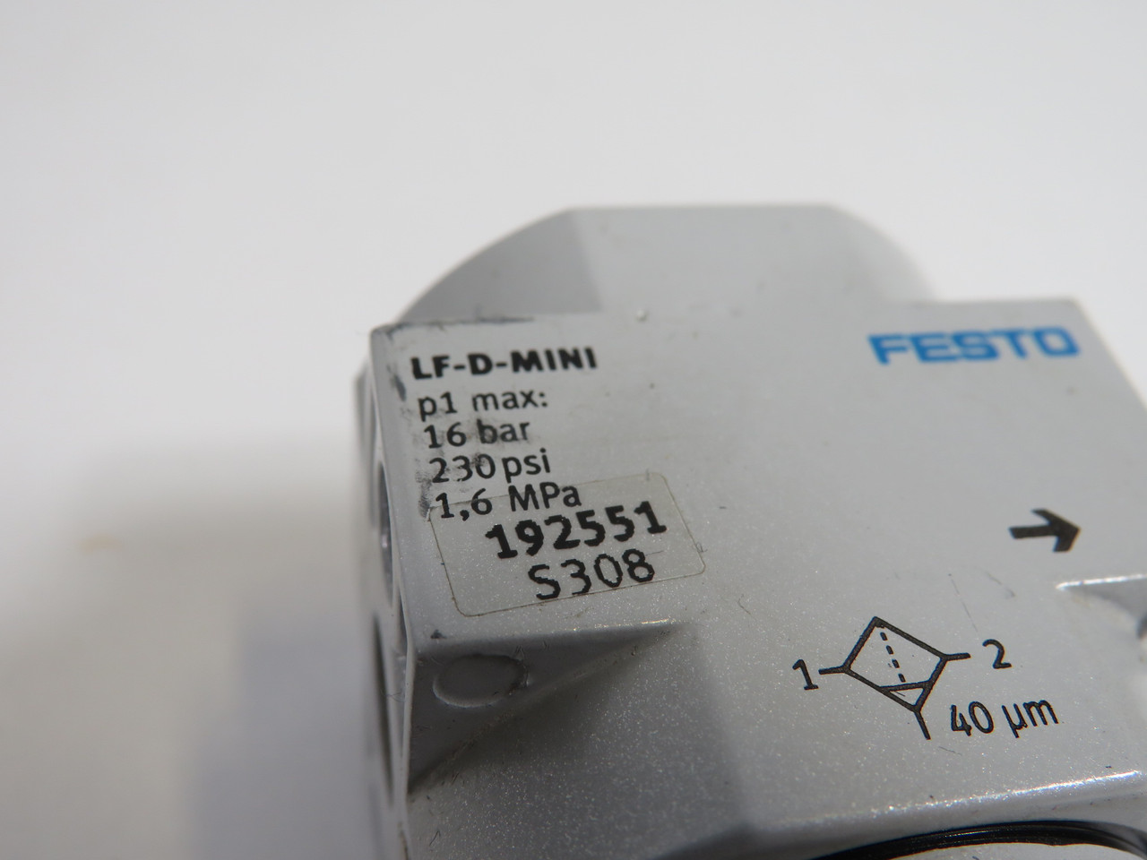 Festo 192551 LF-D-MINI Compressed Air Filter 0-16bar USED