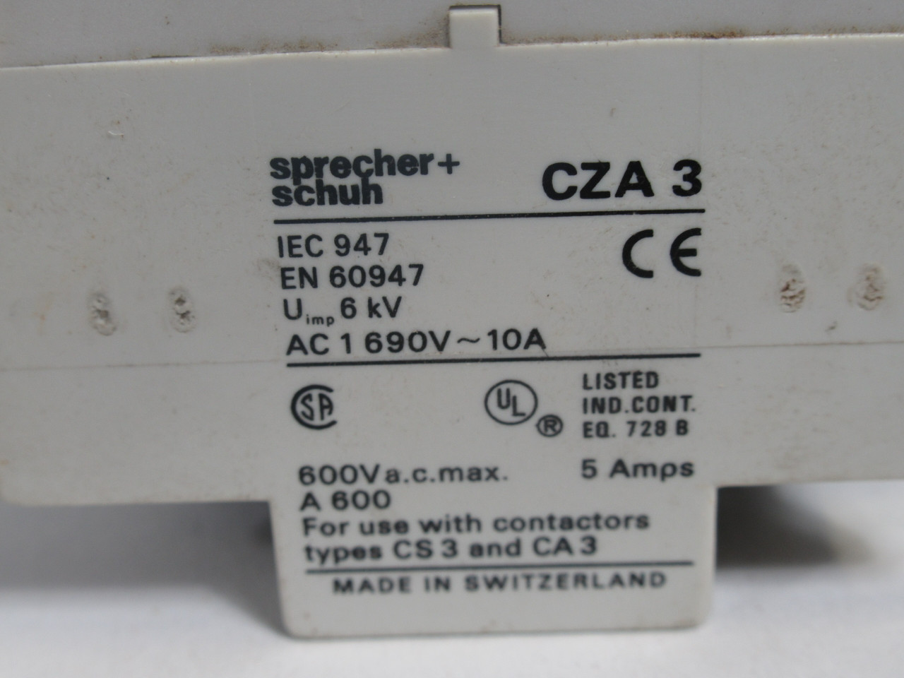 Sprecher + Schuh CZA3-11-180sec Pneumatic Timing Module 1.8-180sec. USED