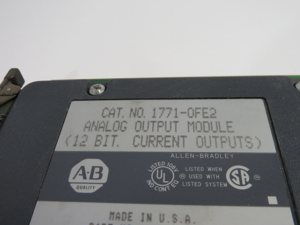 Allen-Bradley 1771-OFE2 Analog Output Module 12-Bit Series A F/W Rev. B USED