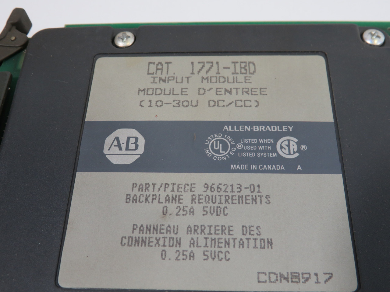 Allen-Bradley 1771-IBD DC Input Module 10-30VDC USED