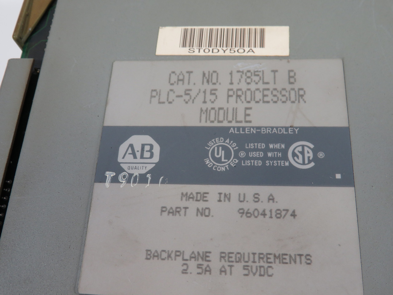 Allen-Bradley 1785-LT PLC 5/15 Processor Module Ser. B F/W Rev. M 1 Key USED